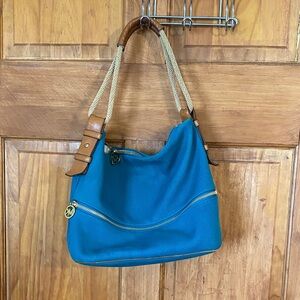 Michael Kors Teal and Tan Shoulder Bag